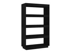 Estantería/divisor de espacios madera pino negro 80x35x135 cm