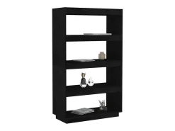 Estantería/divisor de espacios madera pino negro 80x35x135 cm