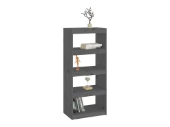 Estantería/divisor de espacios madera pino gris 60x30x135,5cm