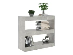Estantería/divisor de espacios gris hormigón 80x30x72 cm