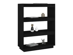 Estantería/divisor de espacios madera pino negro 80x35x103 cm