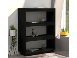 Estantería/divisor de espacios madera pino negro 80x35x103 cm
