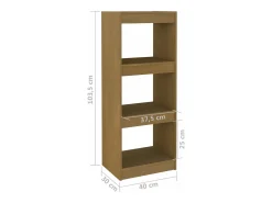 Estantería/divisor de espacios pino macizo miel 40x30x103,5cm