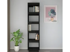 Estantería/divisor de espacios madera pino negro 40x35x167 cm