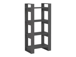 Estantería/divisor de espacios madera maciza gris 60x35x125 cm