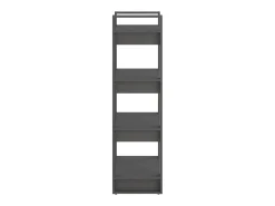 Estantería/divisor de espacios madera maciza gris 60x35x125 cm