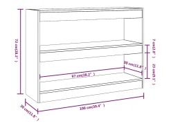 Estantería/divisor de espacios color roble Sonoma 100x30x72 cm