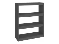 Estantería/divisor de espacios madera pino gris 80x30x103,5 cm