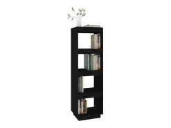 Estantería/divisor espacios madera de pino negro 40x35x135 cm