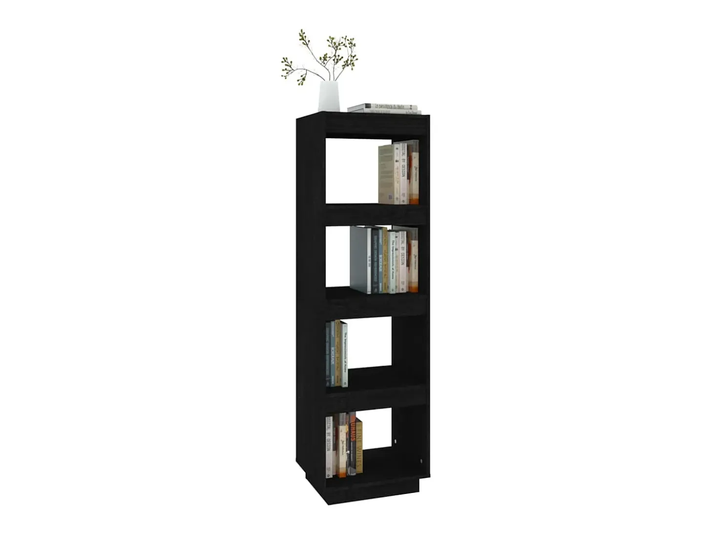 Estantería/divisor espacios madera de pino negro 40x35x135 cm