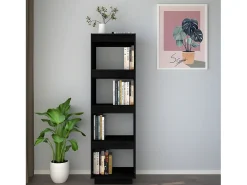 Estantería/divisor espacios madera de pino negro 40x35x135 cm