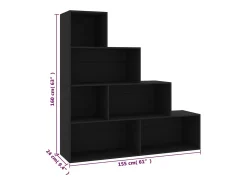 Estantería/divisor madera contrachapada negro 155x24x160 cm