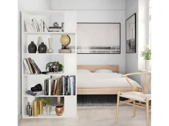 Estantería/divisor madera contrachapada blanco 80x24x159cm