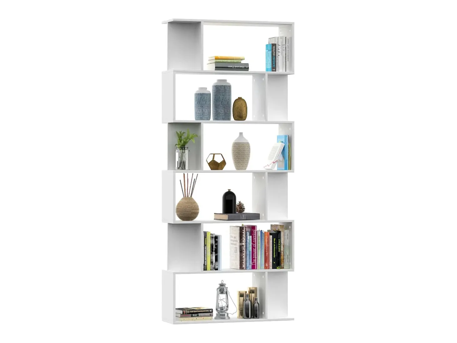 Estantería/divisor madera contrachapada blanco 80x24x192cm