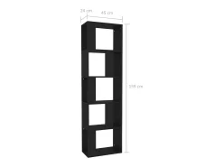 Estantería/divisor madera contrachapada negro 45x24x159 cm