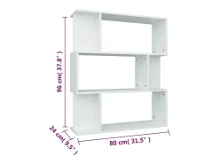 Estantería/divisor madera contrachapada blanco 80x24x96 cm