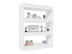 Estantería/divisor madera contrachapada blanco 80x30x103 cm