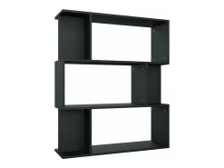 Estantería/divisor madera contrachapada negro 80x24x96 cm