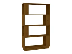 Estantería/divisor madera de pino marrón miel 80x25x132 cm