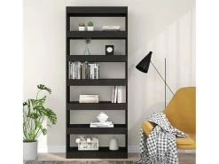 Estantería/divisor madera de ingeniería negro 80x30x198 cm