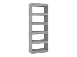 Estantería/divisor madera ingeniería gris hormigón 60x30x166 cm