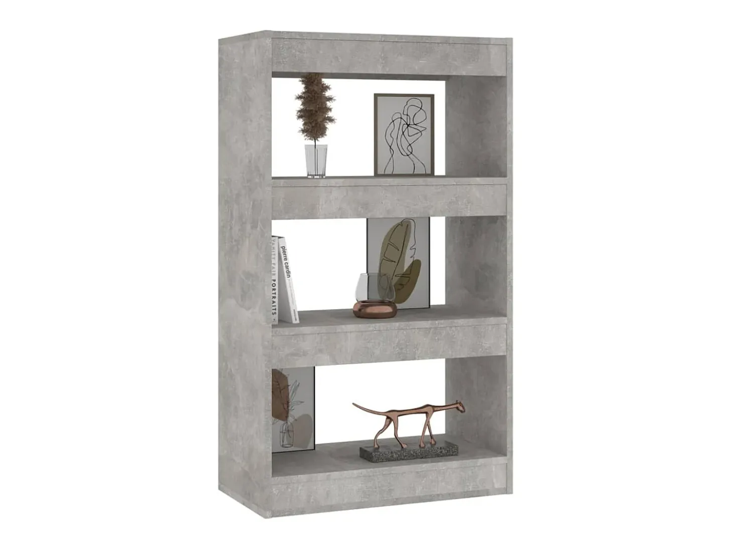 Estantería/divisor madera ingeniería gris hormigón 60x30x103 cm