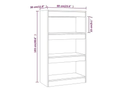 Estantería/divisor madera ingeniería gris hormigón 60x30x103 cm