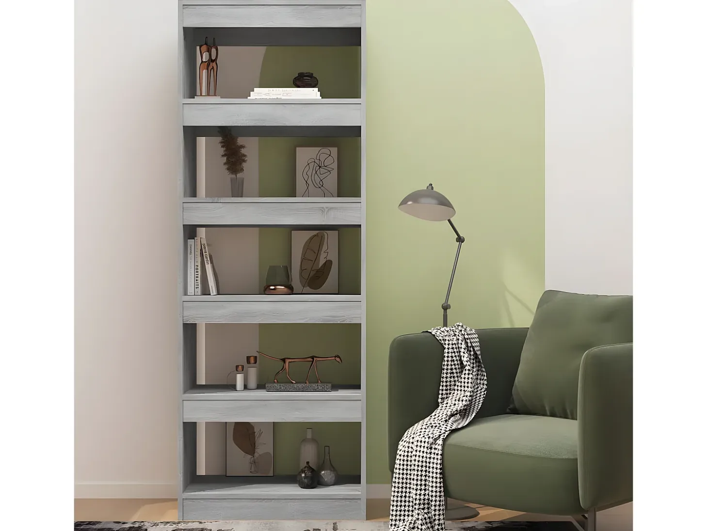Estantería/divisor madera ingeniería gris Sonoma 60x30x166 cm