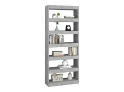 Estantería/divisor madera ingeniería gris hormigón 80x30x198 cm