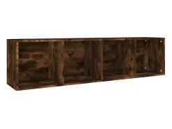Estantería/mueble de TV contrachapada roble ahumado 36x30x143cm
