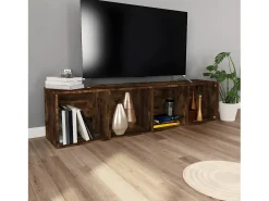 Estantería/mueble de TV contrachapada roble ahumado 36x30x143cm