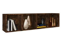 Estantería/mueble de TV contrachapada roble ahumado 36x30x143cm