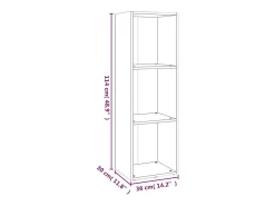 Estantería/mueble de TV madera roble ahumado 36x30x114 cm