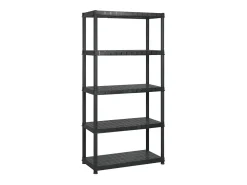 Estanterías de almacenaje 5 niveles plástico negro 340x40x185cm ES817157