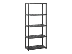 Estanterías de almacenaje 5 niveles plástico negro 284x38x170cm ES981664