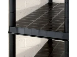 Estanterías de almacenaje 5 niveles plástico negro 255x40x185cm ES576440