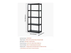 Estanterías Metálicas para Garaje SucceBuy Estantes de Almacenamiento para Garaje de 5 Niveles (41 cm de Profundidad x 81 cm de Ancho x 183 cm de Alto)