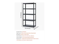Estanterías Metálicas para Garaje SucceBuy Estantes de Almacenamiento para Garaje de 5 Niveles (46 cm de Profundidad x 91 cm de Ancho x 183 cm de Alto)