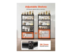Estanterías Metálicas para Garaje SucceBuy Estantes de Almacenamiento de 41 cm de Profundidad x 81 cm de Ancho x 160 cm de Alto, Estantería de Garaje de 5 Niveles