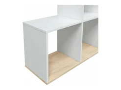 Estanteria baja Cantora en blanco artik y roble canadian, 110cm(alto) 108cm(ancho) 28cm(fo