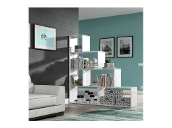 Estanteria baja Cantora en blanco, 145 cm(alto)145 cm(ancho)29 cm(fondo) .
