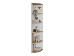 Estanteria esquinera roble blanco/dorado 40x40x180 ecki