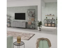 Estanteria gris/negro 90x30x71 ravix