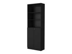 Estanteria Home en melamina con gabinete inferior y 3 estantes exteriores , 180.59 cm X 62.78 cm X 29.89 cm , Negro