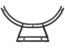 Estanteria para leña de interior leñero organizador metálico negro 55x94x21 cm