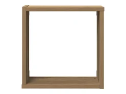 Estantes cúbicos de pared de 6 piezas, roble hecho a mano, madera de ingeniería