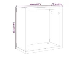 Estantes cúbicos de pared de 6 piezas, roble hecho a mano, madera de ingeniería