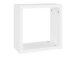 Estantes cubo de pared 2 unidades blanco 30x15x30 cm ES32053
