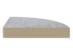 Estantes de esquina de pared 2 piezas Gris hormigón 25x25x3,8 cm MDF