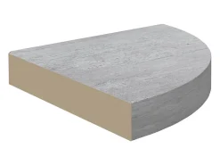 Estantes de esquina de pared 2 piezas Gris hormigón 25x25x3,8 cm MDF